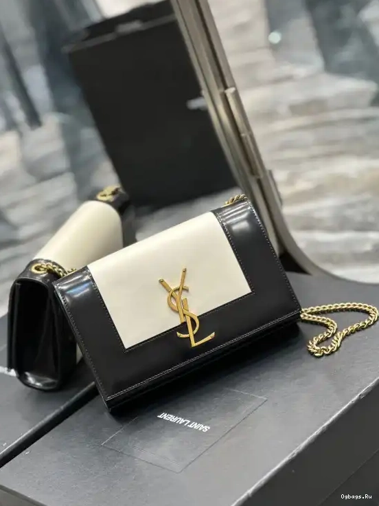 two-tone small leather YSL bag shoulder Kate 0408